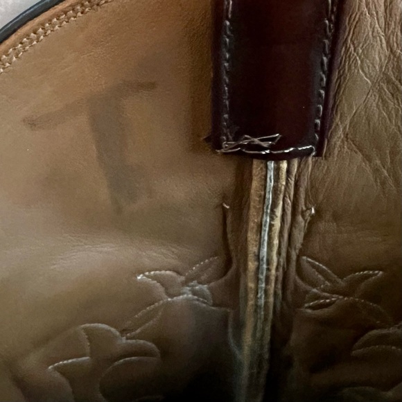 Sterling Brown and Tan Two-Tone Ostrich Leather Pointed Toe Cowboy Boots - Picture 11 of 11
